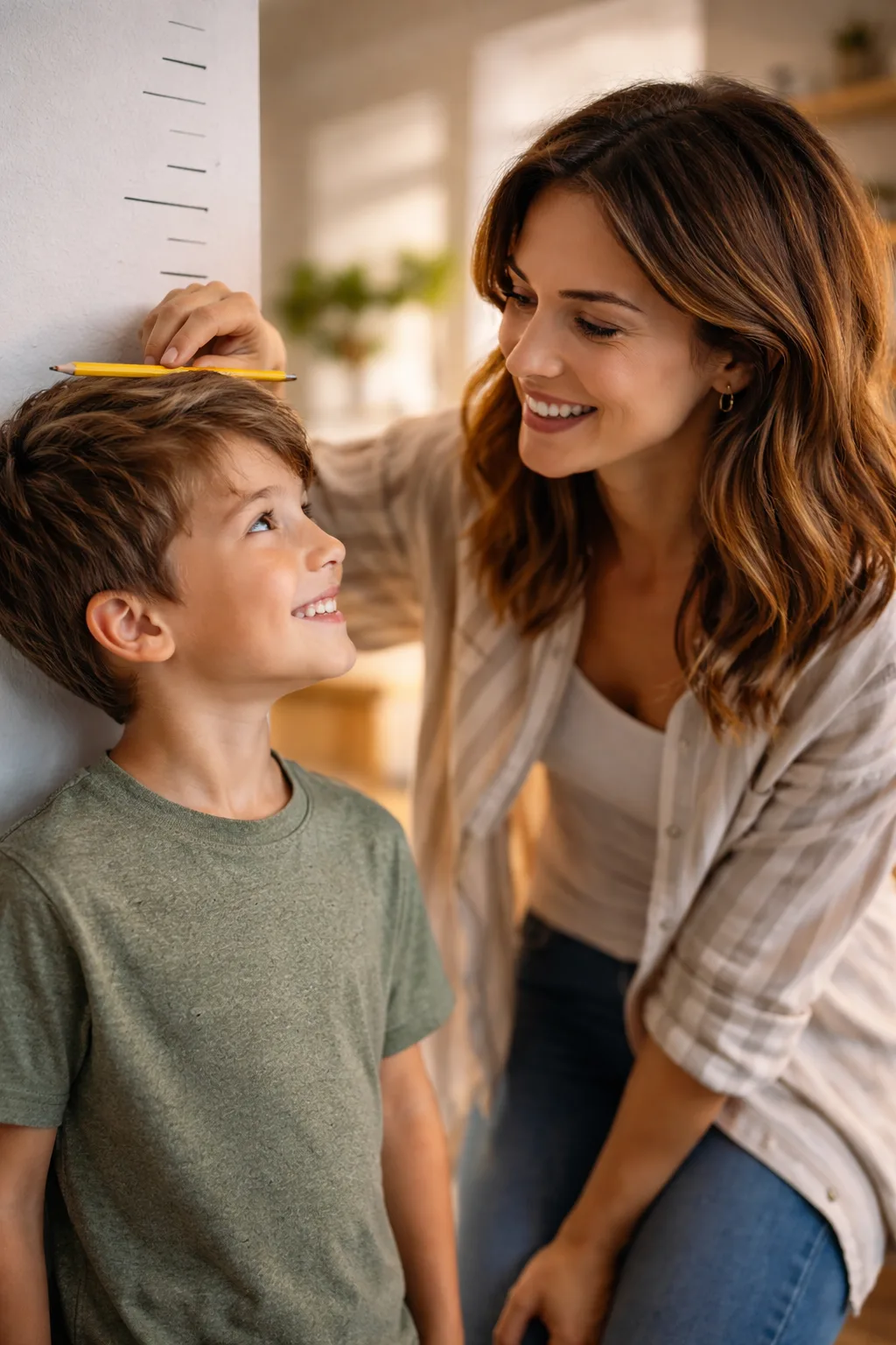 Mierzenie wzrostu przy ścianie